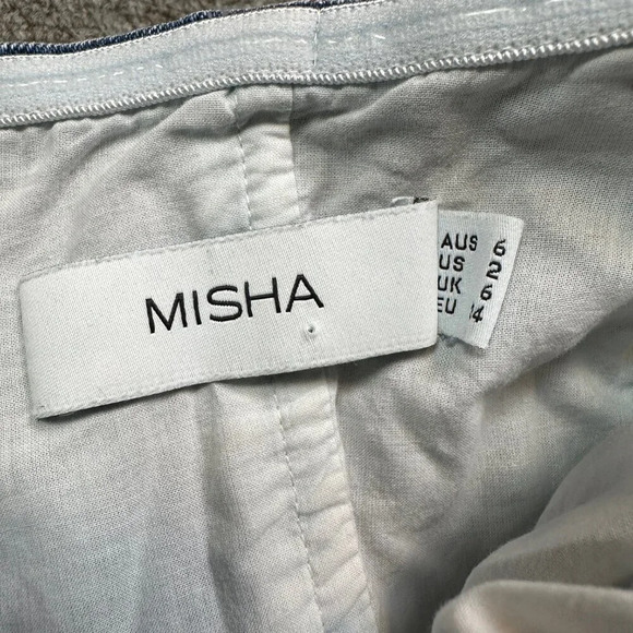 Misha Penina Revolve Strapless Midi Pencil Dress in Denim Blue Size US 2 - Picture 3 of 9